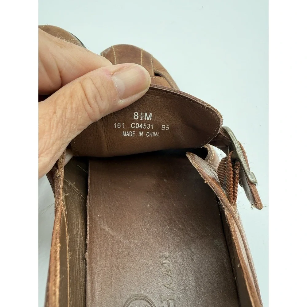Cole Haan Men's Size 8 Brown Leather Fisherman's Sandals with Buckle Size 8.5 M